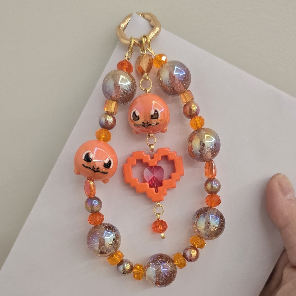 Handmade Charmander love phone charm/bag charm (valentine edition)